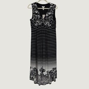 chico's black and white maxi dress Dress Casual Maxi By Chicos In Black & White, Size:L